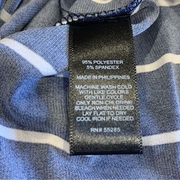 Express Navy Blue & White Stripe Wrap-Front Romper/ Jumpsuit Size XL - Picture 10 of 12